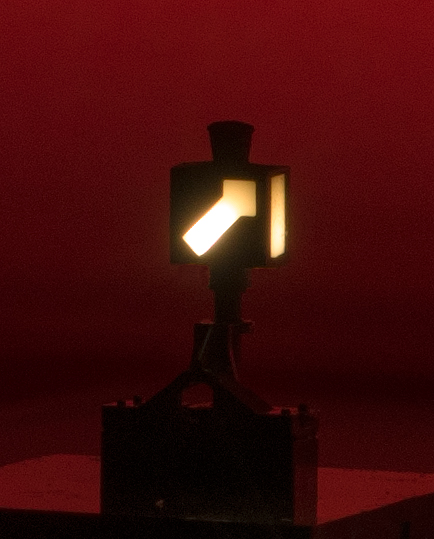 Weichenlaterne, beleuchtbar, Linksweiche, Montage rechts