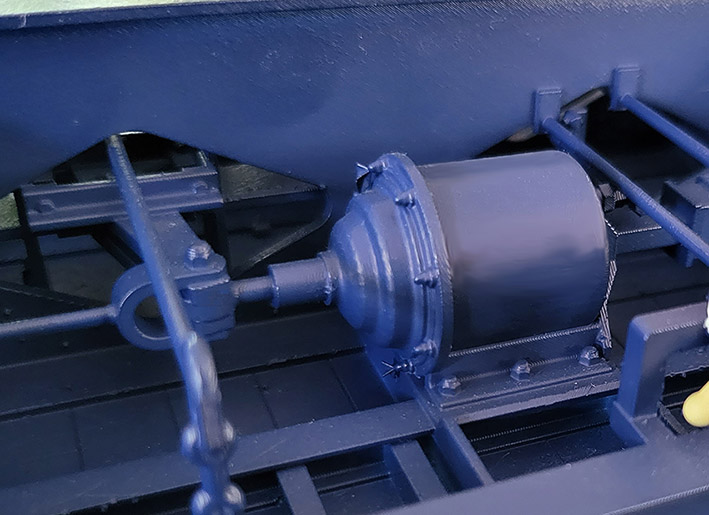 Bremszylinder, Knorr, große Ausführung mit Halterung